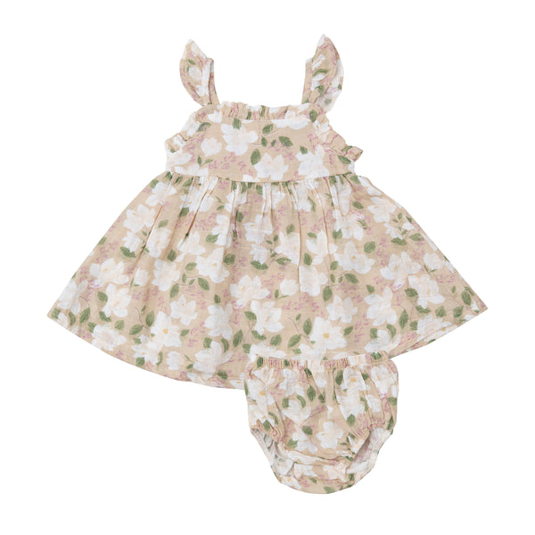 Paperbag Ruffle Sundress - Magnolias