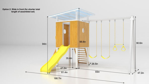 Forest - Modern Backyard Outdoor Swing Set 2 Swings And Trapeze Bar