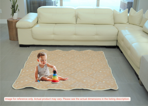 Organic Cotton Play Mat/Quilted Blanket - Solid Gray/Love Hazelnut Reversible