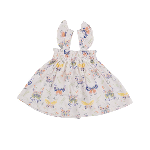 Ruffle Strap Smocked Top And Diaper Cover - Botany Butterflies