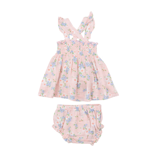 Ruffle Strap Smocked Top And Diaper Cover - Gathering Daisies