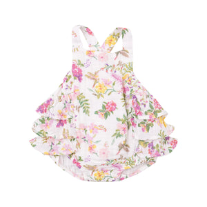 Ruffle Sunsuit - Cute Hummingbirds