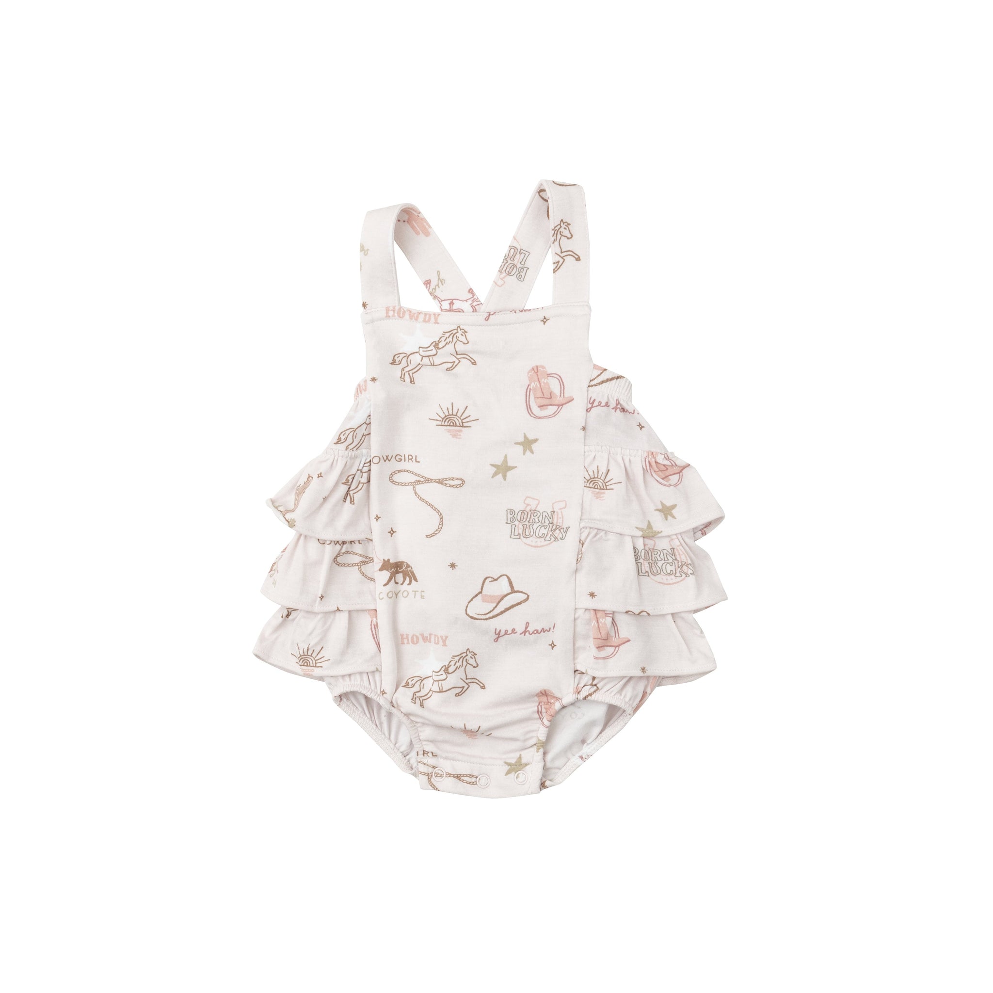 Ruffle Sunsuit - Wild West Pink