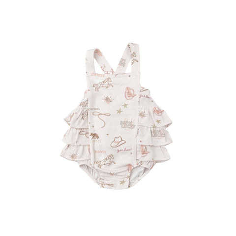 Ruffle Sunsuit - Wild West Pink