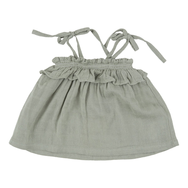 Ruffle Top & Bloomer - Desert Sage Solid Muslin