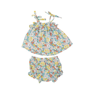 Ruffle Top & Bloomer - Golden Peony Floral