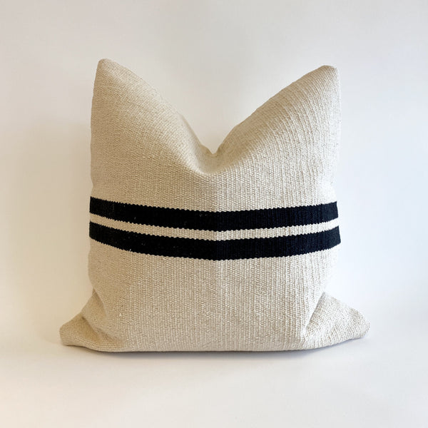 Ruhi Handwoven Black and Cream Pillow