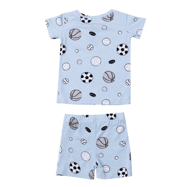 Short Lounge Wear Set - Sports Ball Blue