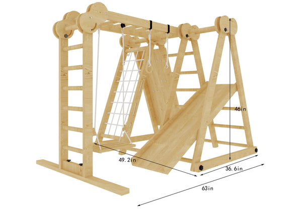 Chestnut - 8-in-1 Indoor Jungle Gym for Toddlers