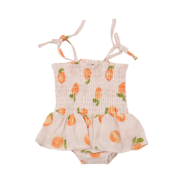 Smocked Bubble W/ Skirt - Peaches