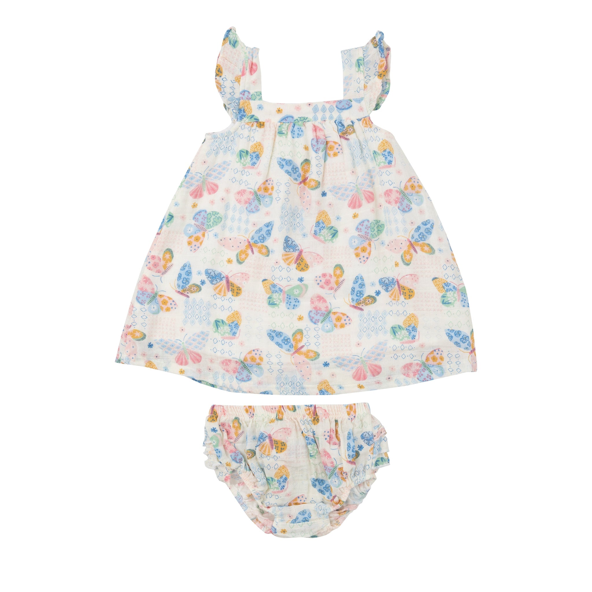 Sundress & Diaper Cover - Butterfly Patch