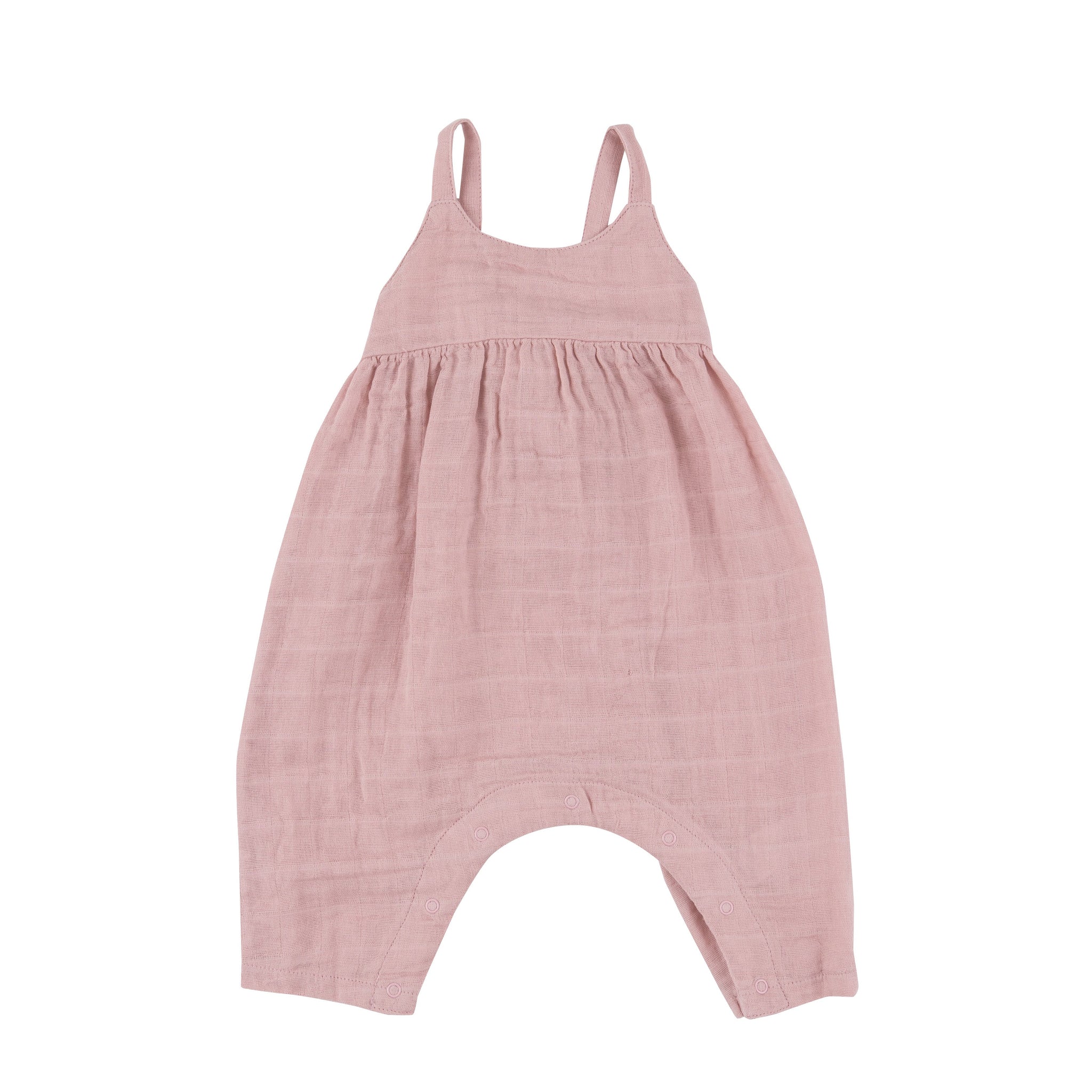 Tie Back Romper - Dusty Pink Solid Muslin