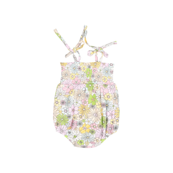 Tie Strap Smocked Bubble - Mixed Retro Floral