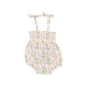 Tie Strap Smocked Bubble - Simple Pretty Floral