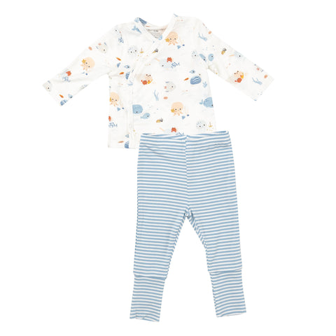 Tmh Set With Roll Over Cuff Pant - Cute Ocean