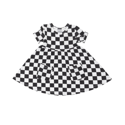 Twirly S/S Dress - Checkerboard