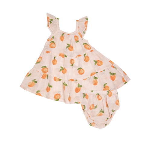 Twirly Sundress & Diaper Cover - Peaches