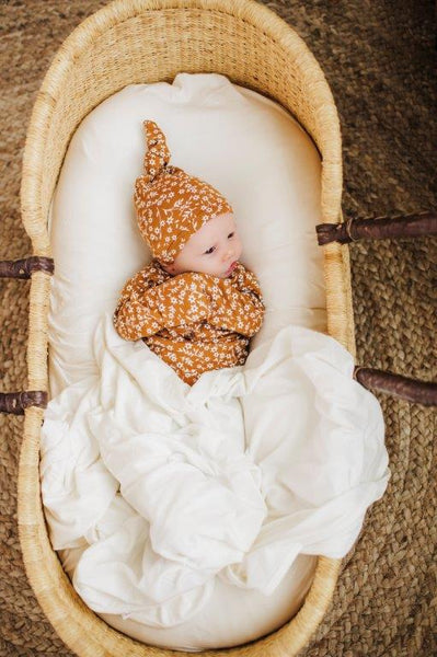 Top Knot Hat - White Ivy