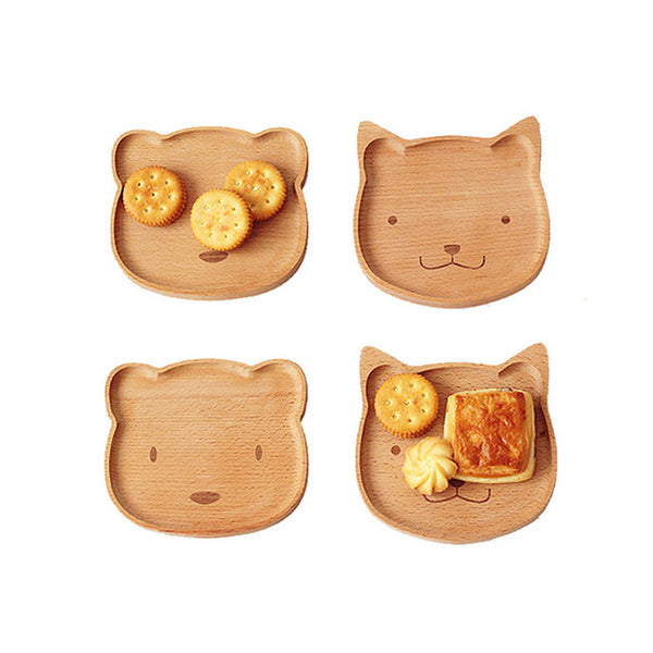Wooden Snack Plate - Kitty