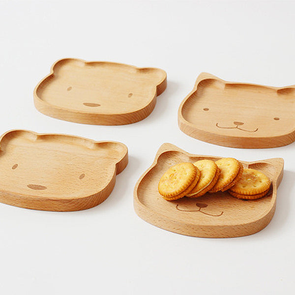 Wooden Snack Plate - Kitty