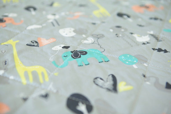 Organic Cotton Play Mat with a removable cover - Safari Dream