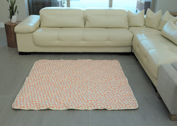 Organic Cotton Play Mat/Quilted Blanket - Safari Dream/Pink Pebbles Reversible