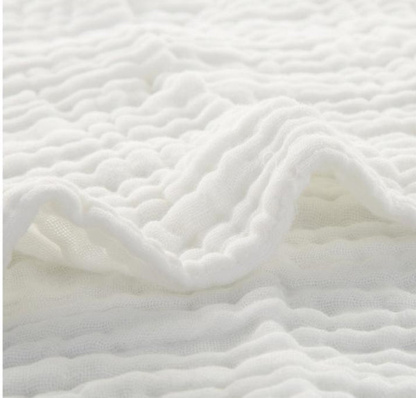 100 Meters Natural 100% Cotton 6 Layers Gauze Soft Fabric 160 Cm Width 210  Gsm White Color Baby Blanket Sewing Small Wholesale