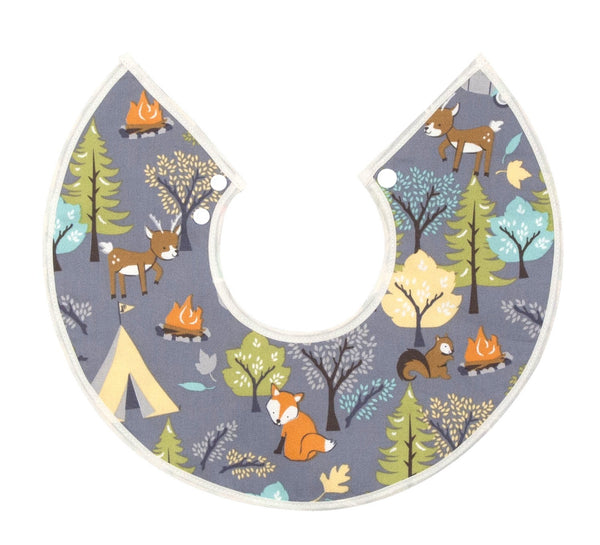 Premium Organic Cotton Bib - Forest Friends & Yellow Pebbles
